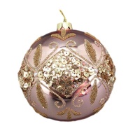 PInk Mirror Gold Ornate Ball