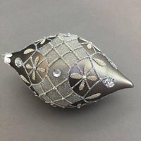 Grey Silver Patterned Long Drop