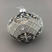Grey Silver Patterned Drop Hanging