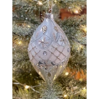 White Silver Fine Design Teardrop