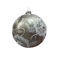 Silver Floral Sequined Ball