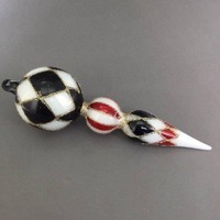 Red White Black Finial Hanging