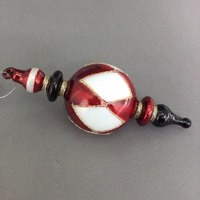 Red White Black Finial Hanging Orn