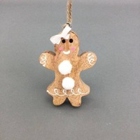 Gingerbread Girl Hanging Wooden