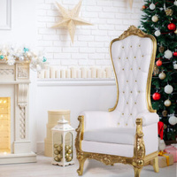 Santa Chair Cream w/Gold 180cm
