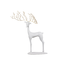 Reindeer Standing Display Modern White 147cmh