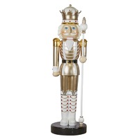 Nutcracker Gold &amp; Wht LH Sceptre 198cm
