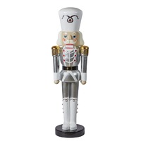 Nutcracker Soldier Silver &amp; White 122cm