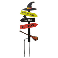 Metal Halloween Sign Post