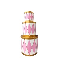 Drum Set in Pink and White 3pc