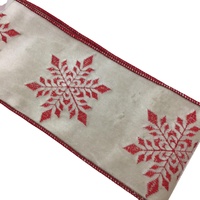 White with Red Snowflake Ribbon