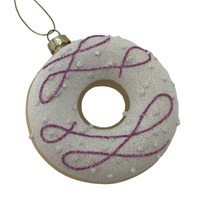 White Purple Drizzle Donut