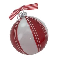 White Red Ball Hanging Orn
