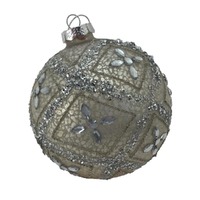 White Silver Ball Hanging Orn