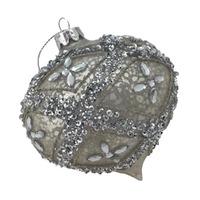 White Silver Drop Hanging Orn