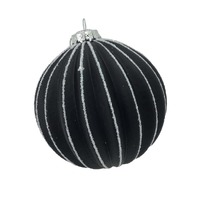 Black Lined Ball Hanging Orn
