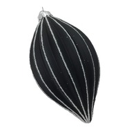 Black Lined Drop Hanging Orn