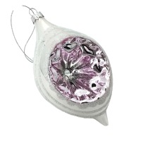 White Mauve Long Drop Hanging Orn