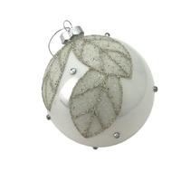 White Leaf Ball Hanging Orn