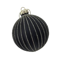 Black Lined Ball Hanging Orn