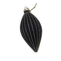 Black Lined Long Drop Hanging Orn