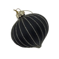 Black Lined Drop Hanging Orn