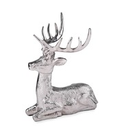 Silver Laying Deer 29cmh