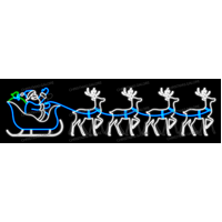 Santa Sleigh and 3 Reindeers. Blue White!