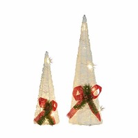 LED White Cone Trees 45/30cm H