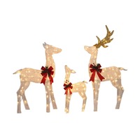 LED White Mesh Reindeer Family Set 3