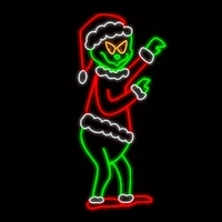 Green Man pulling lights down