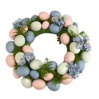30cm Wreath With Foam Eggs, Flowers and Leaves