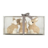 3pce 7cm Bunny In PVC Box 21x10cm-Natural