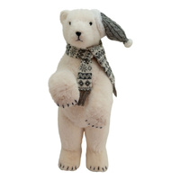 Polar Bear Standing with Grey Scarf