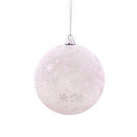White Bauble w/Snowflake Pattern