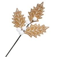 18&quot;L Gingerbread EVA Leaf x3 With White..