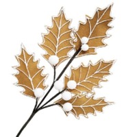 20&quot;L Gingerbread Felt Leaf x5 With White..