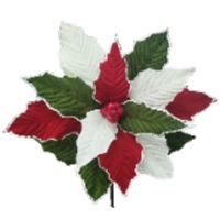 13&quot; Poinsettia Red/Green/White