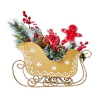 16&quot; x 5&quot; x 15&quot; Gingerbread Sleigh
