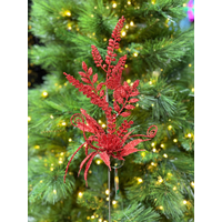 30cm Leaf Spray - Red