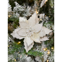 9" Poinsettia Cream