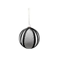 100mm Black &amp; White Bauble