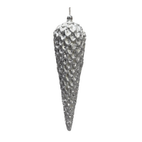 12" Pinecone Look Finial Silver