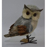 Standing Owl Grey 25x15x25cm