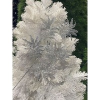50cm Fern 5 Leaf Xmas Spray Silver