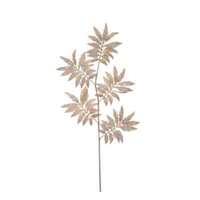 50cm Fern 5 Leaf Xmas Spray Rose Gold