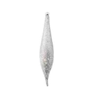13&quot; Xmas Teardrop Silver Glitter