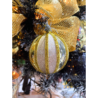 100mm Ball Gold Shiny and Gold Glitter