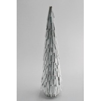 Cone tree,White w.glitters 14x50cm