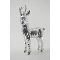 Standing Deer,silver sequins 25×10×44cm